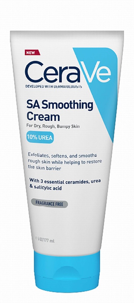 CeraVe SA 10% Urea Hypoallergenic Smoothing, Softening & Exfoliating Face Cream with Ceramides & Salicylic Acid for Dry, Rough & Bumpy Skin - non comedogenic, fragrance free