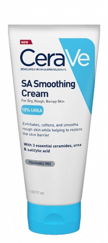 CeraVe SA 10% Urea Hypoallergenic Smoothing, Softening & Exfoliating Face Cream with Ceramides & Salicylic Acid for Dry, Rough & Bumpy Skin - non comedogenic, fragrance free