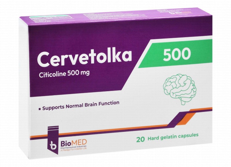 Cervetolka 500mg Citicoline Normal Brain Function Support Supplement
