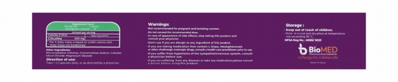Cervetolka 500mg Citicoline Normal Brain Function Support Supplement