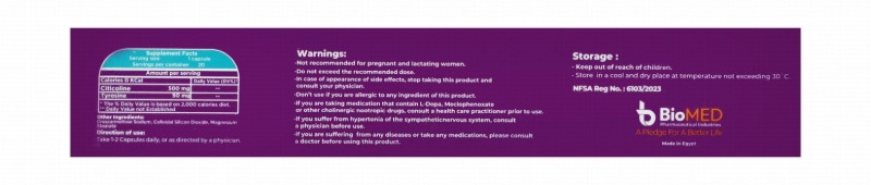 Cervetolka Plus 500mg Citicoline & 50mg Tyrosine Normal Brain Function Support Supplement