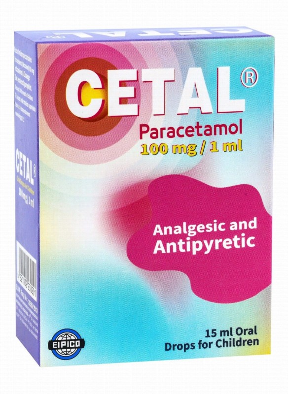 Cetal 100mg/ml Paracetamol Analgesic & Antipyretic Oral Drops for Children