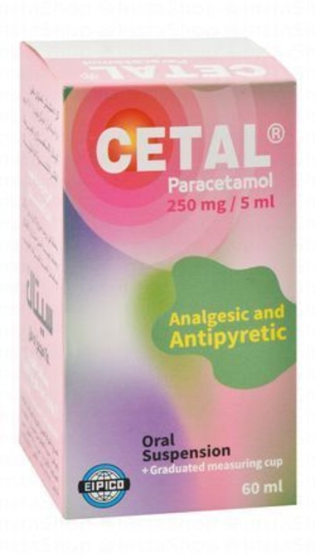 Cetal 250mg/5ml Paracetamol Analgesic & Antipyretic