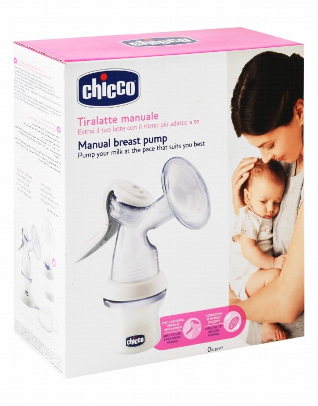 Chicco Pink & White Manual Breast Pump - BPA free