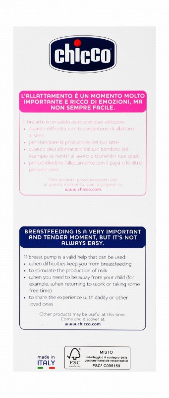 Chicco Pink & White Manual Breast Pump - BPA free