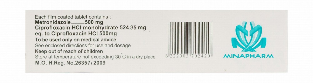 Ciprodiazole 500mg Metronidazole & 500mg Ciprofloxacin Hydrochloride