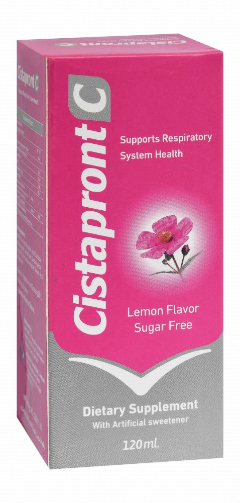 Cistapront C Respiratory System Support Liquid Supplement Lemon Flavor - sugar free