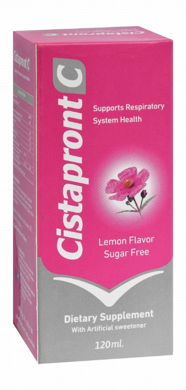 Cistapront C Respiratory System Support Liquid Supplement Lemon Flavor - sugar free