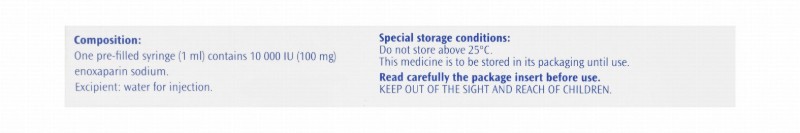Clexane 10,000 IU/ml Enoxaparin Sodium Pre-Filled Solution Syringes for Injection