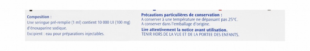 Clexane 10,000 IU/ml Enoxaparin Sodium Pre-Filled Solution Syringes for Injection