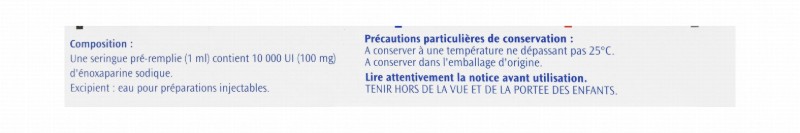 Clexane 10,000 IU/ml Enoxaparin Sodium Pre-Filled Solution Syringes for Injection