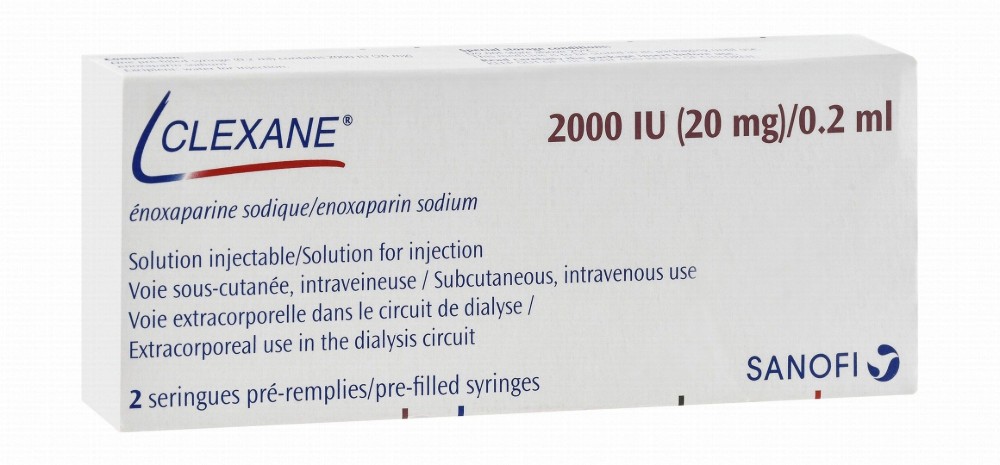 Clexane 2000 IU Enoxaparin Sodium Solution with 0.2ml Water Syringes