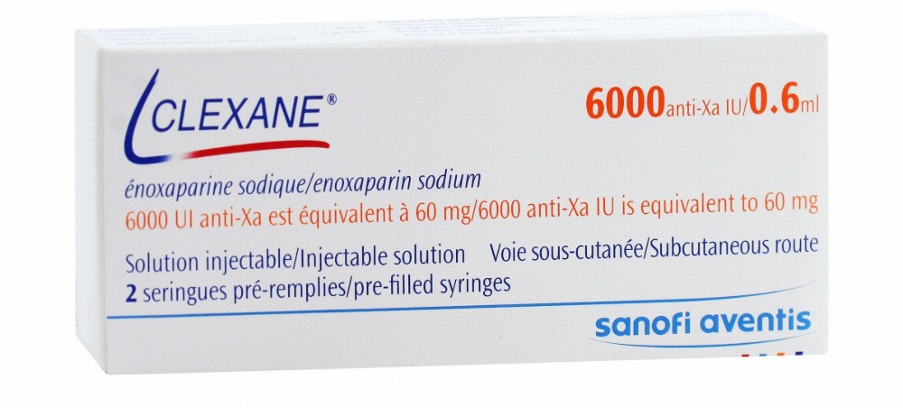 Clexane 6000 IU Enoxaparin Sodium Solution with 0.6ml Water Syringes