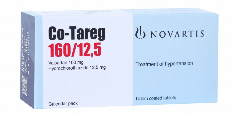 Co-Tareg 160mg Valsartan & 12.5mg Hydrochlorothiazide for Hypertension