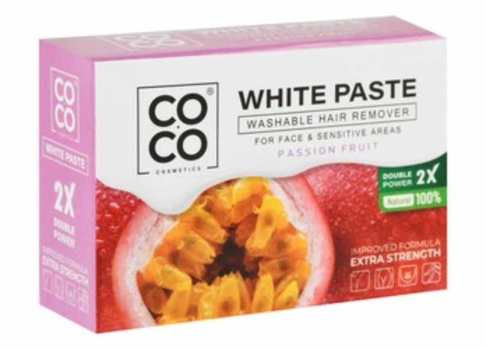 Coco Washable White Paste Hair Remover Passion Fruit Scent for Face & Sensitive Areas