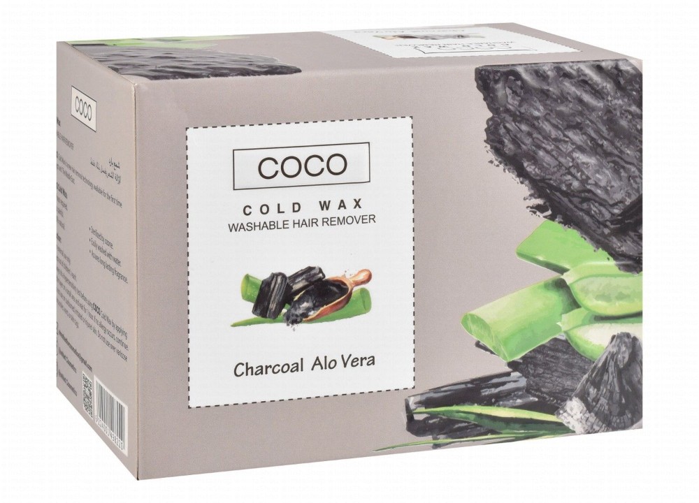 Coco Wax Cold Wax Washable Hair Remover Black Paste with Charcoal & Aloe Vera Extract
