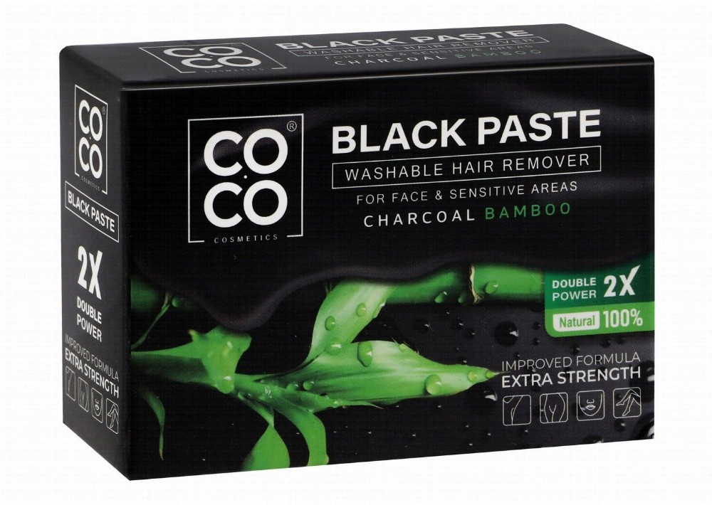 Coco Wax Washable Black Paste Hair Remover with Charcoal & Aloe Vera Extract for Face & Sensitive Areas