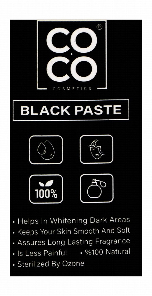 Coco Wax Washable Black Paste Hair Remover with Charcoal & Aloe Vera Extract for Face & Sensitive Areas