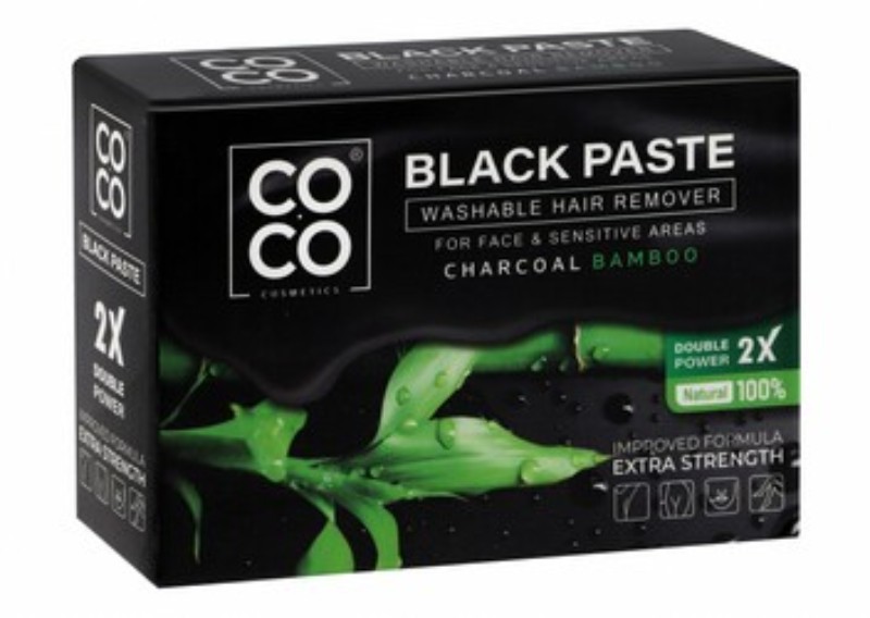 Coco Wax Washable Black Paste Hair Remover with Charcoal & Aloe Vera Extract for Face & Sensitive Areas