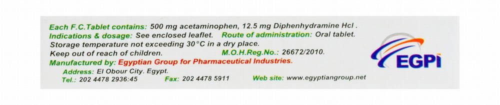 Cold Control 500mg Acetaminophen & 12.5mg Diphenhydramine Hydrochloride