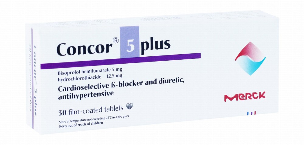 Concor 5 Plus 12.5mg Hydrochlorothiazide & 5mg Bisoprolol Hemifumarate