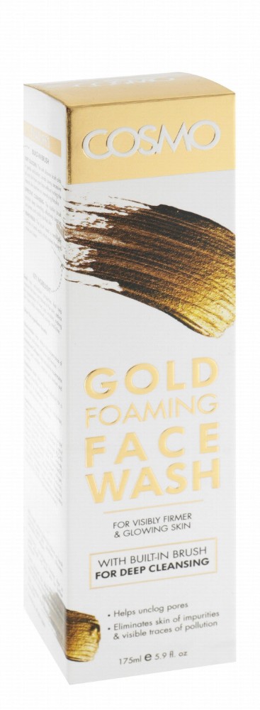 Cosmo Gold Foaming Facial Wash with Brush for All Skin Types - parabens, silicones, phthalates