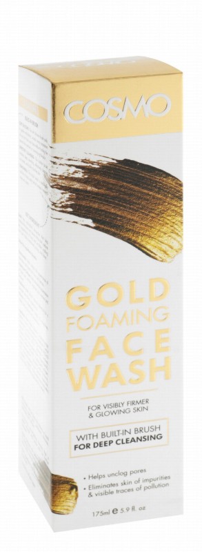 Cosmo Gold Foaming Facial Wash with Brush for All Skin Types - parabens, silicones, phthalates