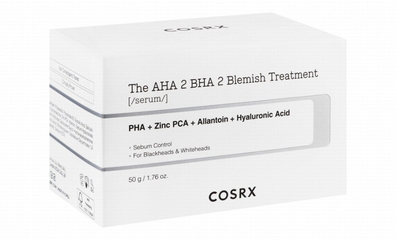 Cosrx 2% AHA & 2% BHA Sebum Controlling & Anti-Blackheads Facial Serum with PHA, Zinc PCA & Allantoin for Blemish-Prone Skin - non comedogenic