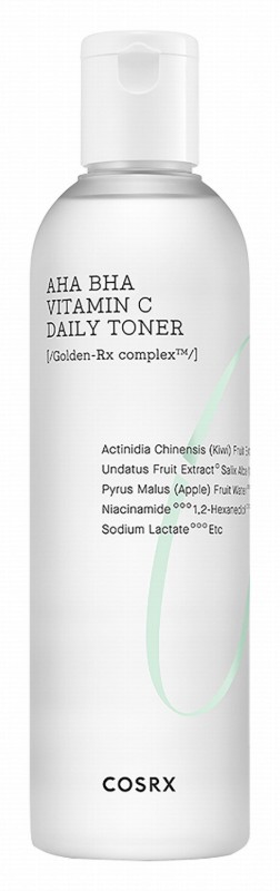Cosrx AHA, BHA & Vitamin C Daily Facial Toner with Niacinamide, Actinidia Chinensis & Undatus Fruit Extract