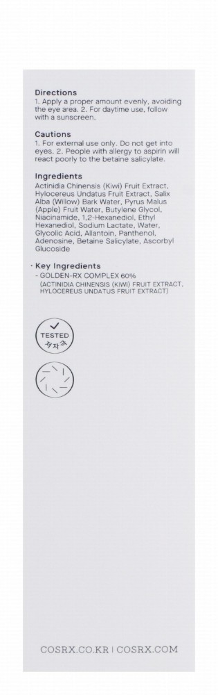 Cosrx AHA, BHA & Vitamin C Daily Facial Toner with Niacinamide, Actinidia Chinensis & Undatus Fruit Extract