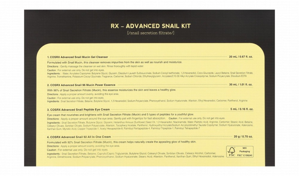 Cosrx All About Snail Facial Care Kit