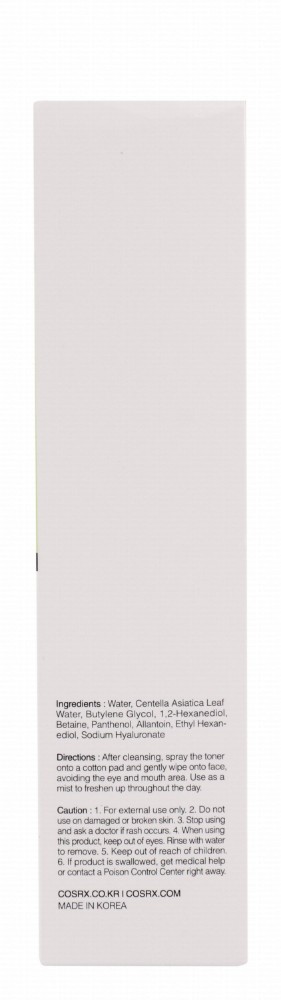 Cosrx Centella Water Replenishing, Moisturizing & Relieving Facial Toner for Irritated Skin - alcohol free