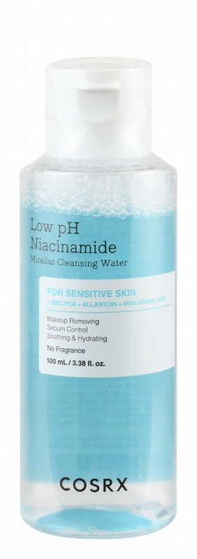 Cosrx Low pH Sebum Control, Makeup Removing & Cleansing Micellar Water with Niacinamide, Allantoin & Hyaluronic Acid for Sensitive Skin - fragrance free