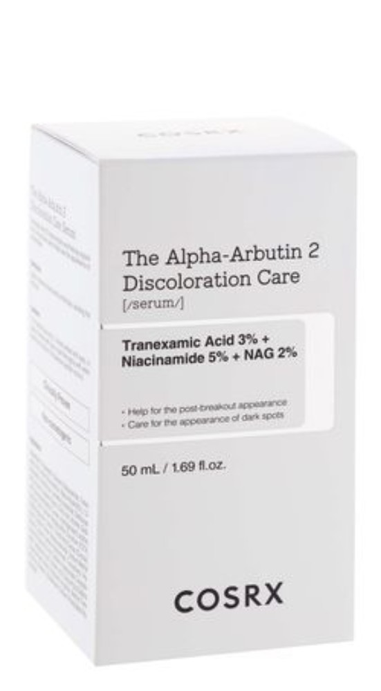 Cosrx The Alpha-Arbutin 2 Discoloration Care Face Serum with Tranexamic Acid, Niacinamide & NAG - non comedogenic