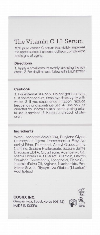 Cosrx The Vitamin C 13 Facial Serum with Hyaluronic Acid