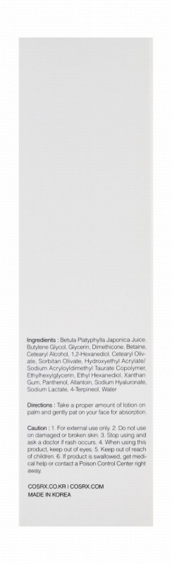 Cosrx Ultra Moisturizing Face Lotion with White Birch Extract - oil free