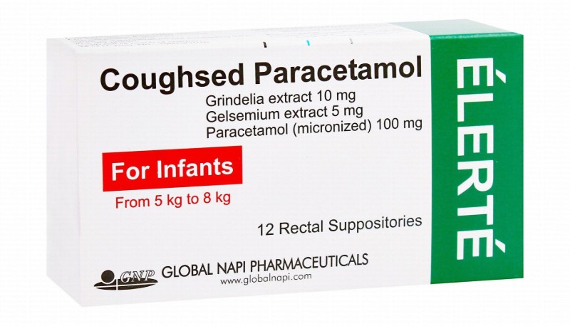 Coughsed 100mg Paracetamol, 10mg Grindelia & 5mg Gelsemium Extract Rectal Suppositories for Infants (5-8kg)