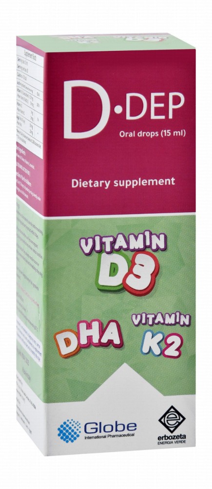 D.Dep 10mcg Vitamin D3 Oral Supplement Drops with Vitamin K2 & DHA - gluten free, lactose free