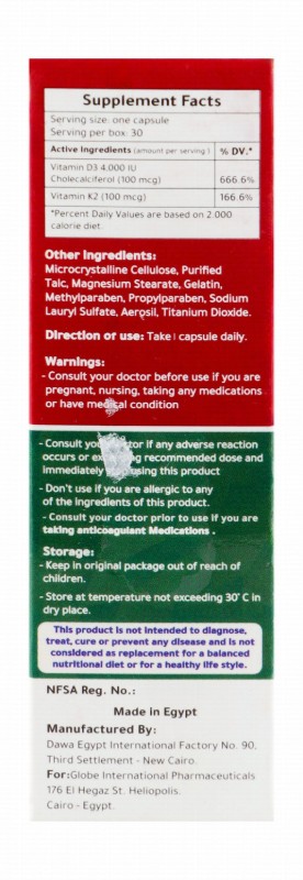 D.Dep 4000 IU Vitamin D3 Supplement with Vitamin K2