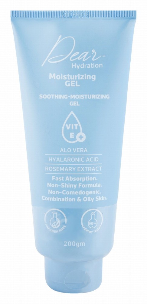 Dear Hydrating, Soothing & Moisturizing Face Gel with Aloe Vera, Hyaluronic Acid & Vitamin E for Combination & Oily Skin - parabens free, fragrance free, non comedogenic