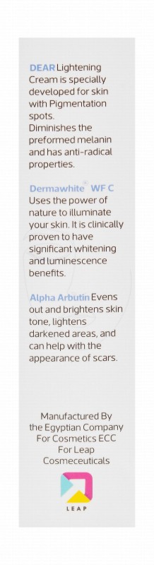 Dear Lightening & Anti-Dark Spot Face & Body Cream with Derma White & Alpha Arbutin