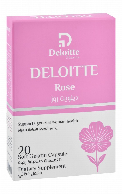 Deloitte Rose 1000mg Evening Primrose Oil General Woman Health Support Supplement with Vitamin E