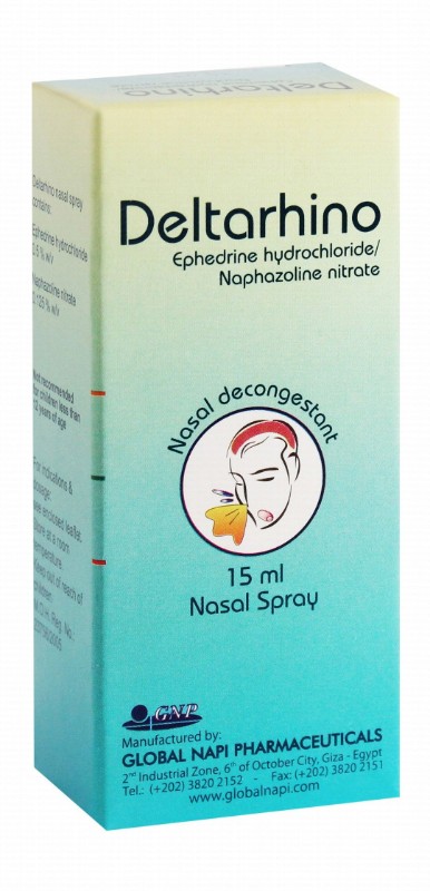 Deltarhino Ephedrine HCL & Naphazoline Nitrate Nasal Decongestant Spray