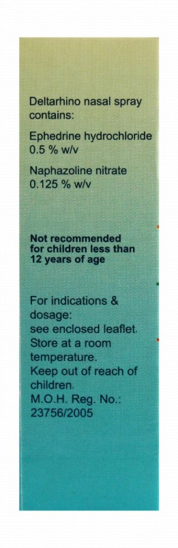 Deltarhino Ephedrine HCL & Naphazoline Nitrate Nasal Decongestant Spray