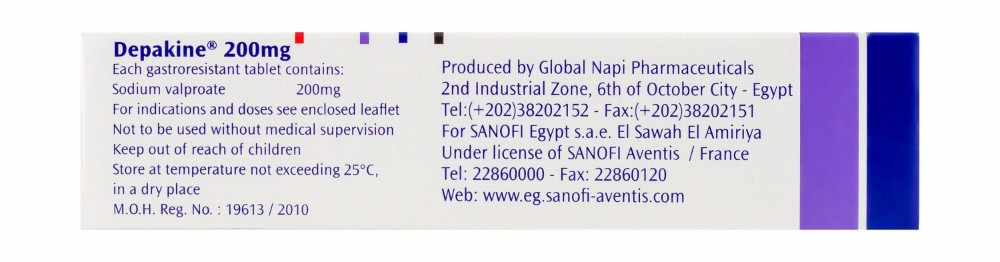Depakine 200mg Sodium Valproate Gastroresistant