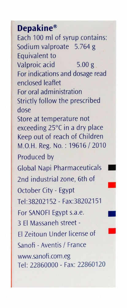 Depakine 5.764g/100ml Sodium Valproate Syrup