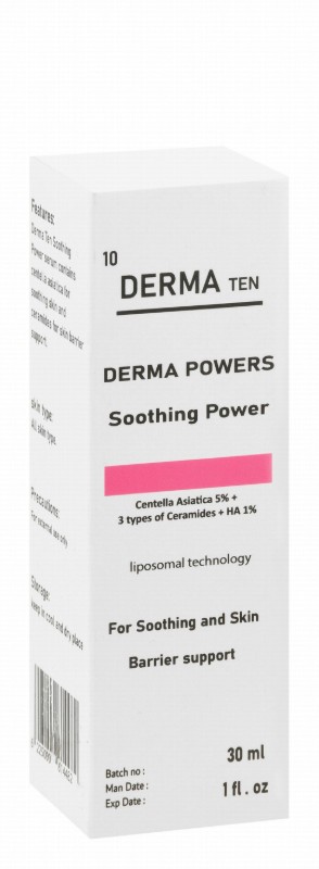 Derma 10 Powers Soothing & Barrier Support Face Serum with Ceramides, Hyaluronic Acid & Centella Asiatica Extract for All Skin Types
