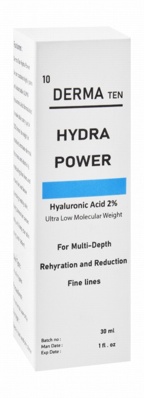Derma Ten Hydra Power Rehydrating & Anti-Fine Lines Face Serum with Hyaluronic Acid for All Skin Types