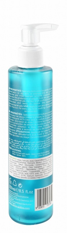 Dermactive Acti-Clear Hypoallergenic Cleansing, Purifying & Smoothing Foaming Gel Facial Wash for Oily, Combined & Sensitive Skin - soap free