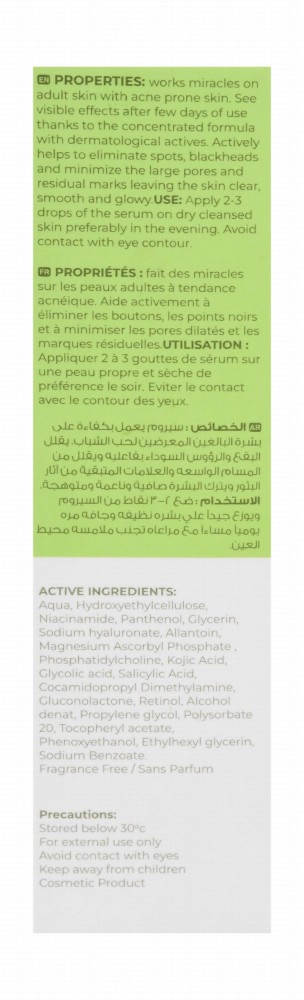 Dermactive Acti-Clear Hypoallergenic Correcting, Refining & Smoothing Face Serum with AHA, BHA & PHA for Oily & Acne-Prone Skin - fragrance free